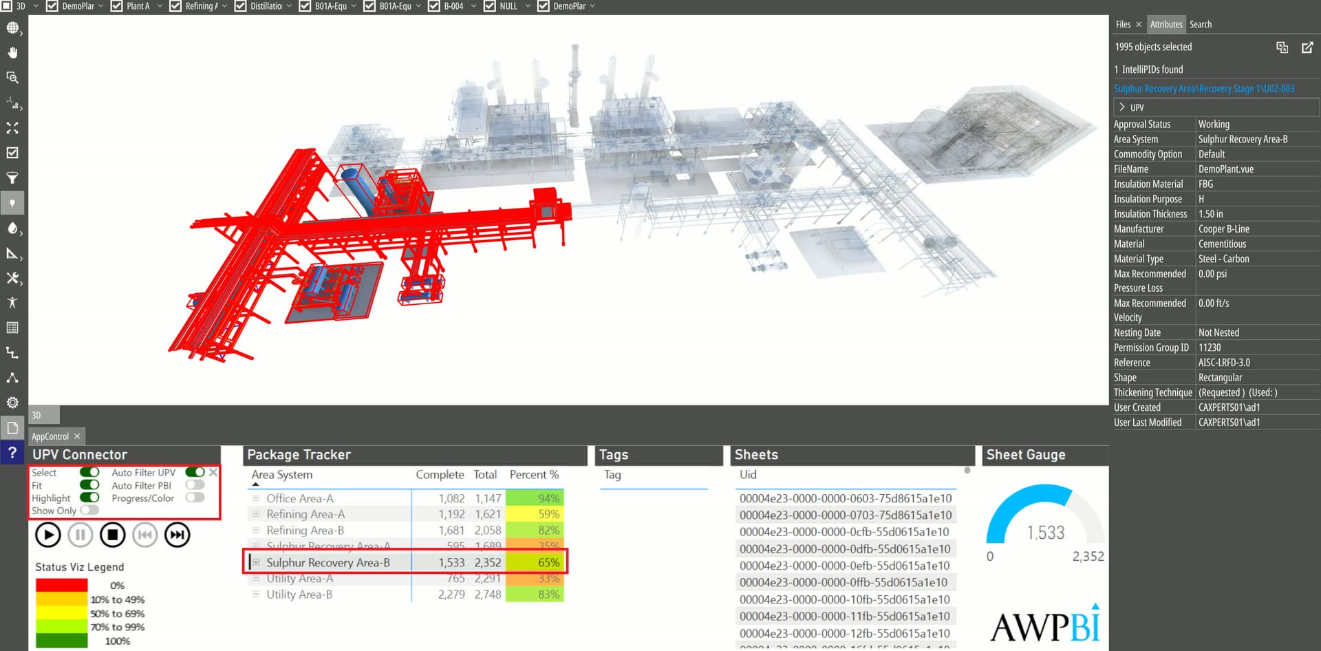 Filter the 3D viewport from your report