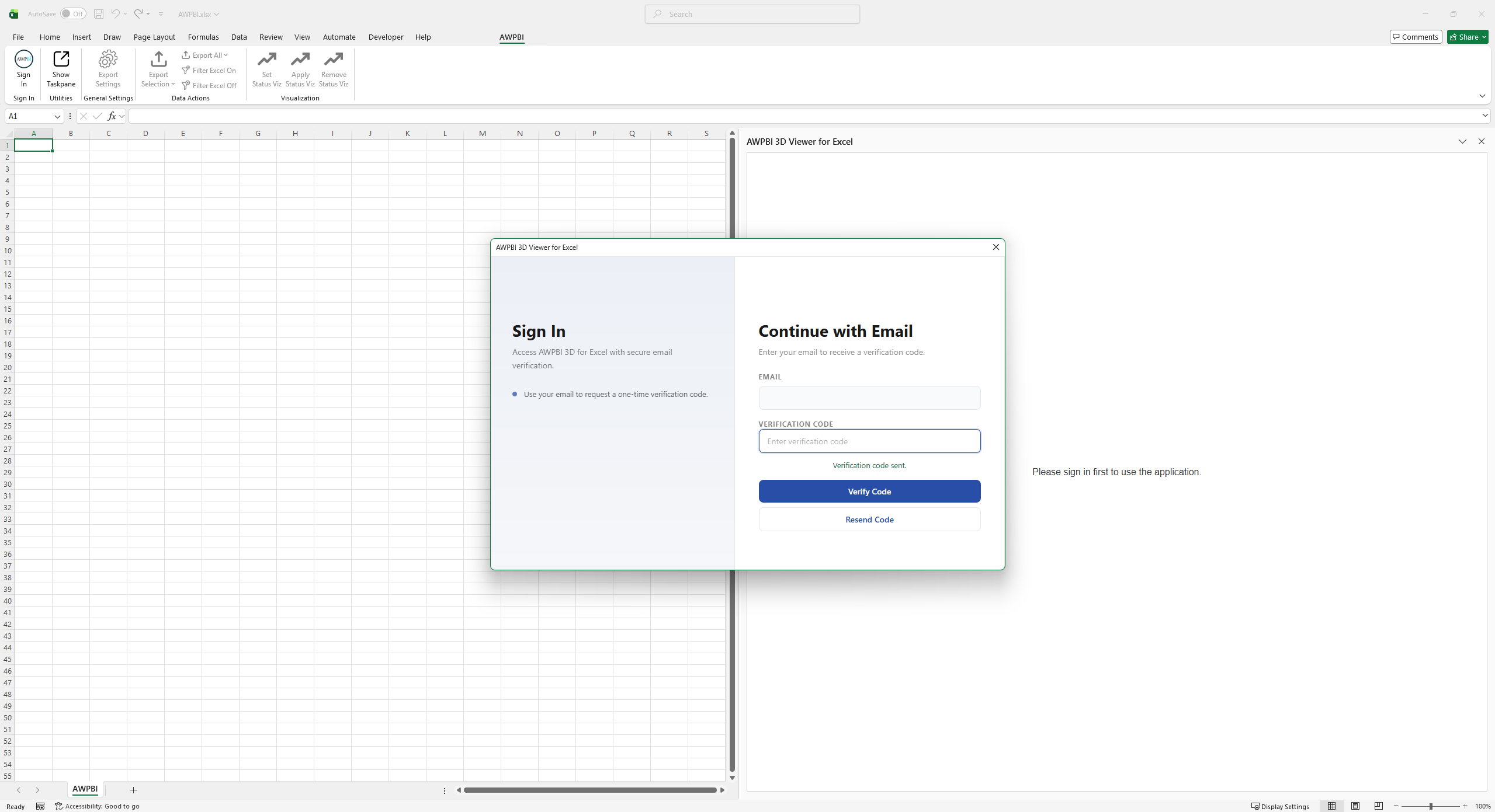 The verification code field and Verify Code button