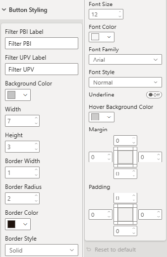 The Button Styling formatting group